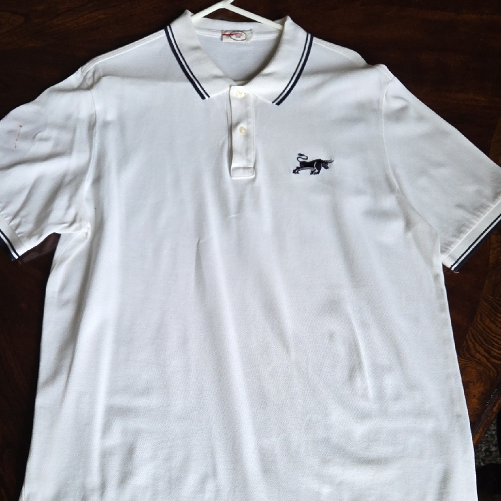 Prada White Polo Shirt with NAVY Accents